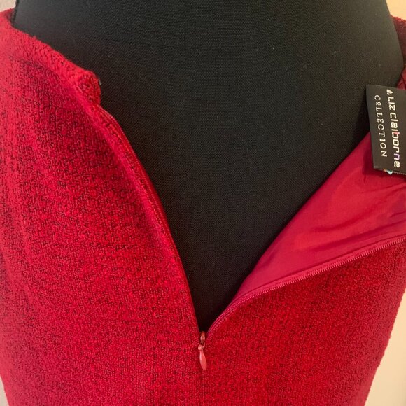 Liz Claiborne Dark Red Wool Two-piece Skirt Suit, Petite 6 - Picture 5 of 8